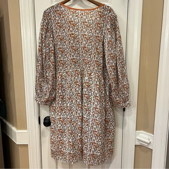 binita mini dress NWOT Daughters of India Binita Mini Dress in Apricot Women's XL Orange  Floral